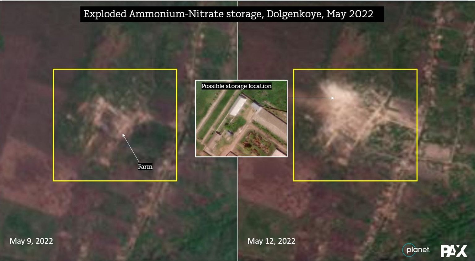 Satellite images of a farm in Dolgenkoe
