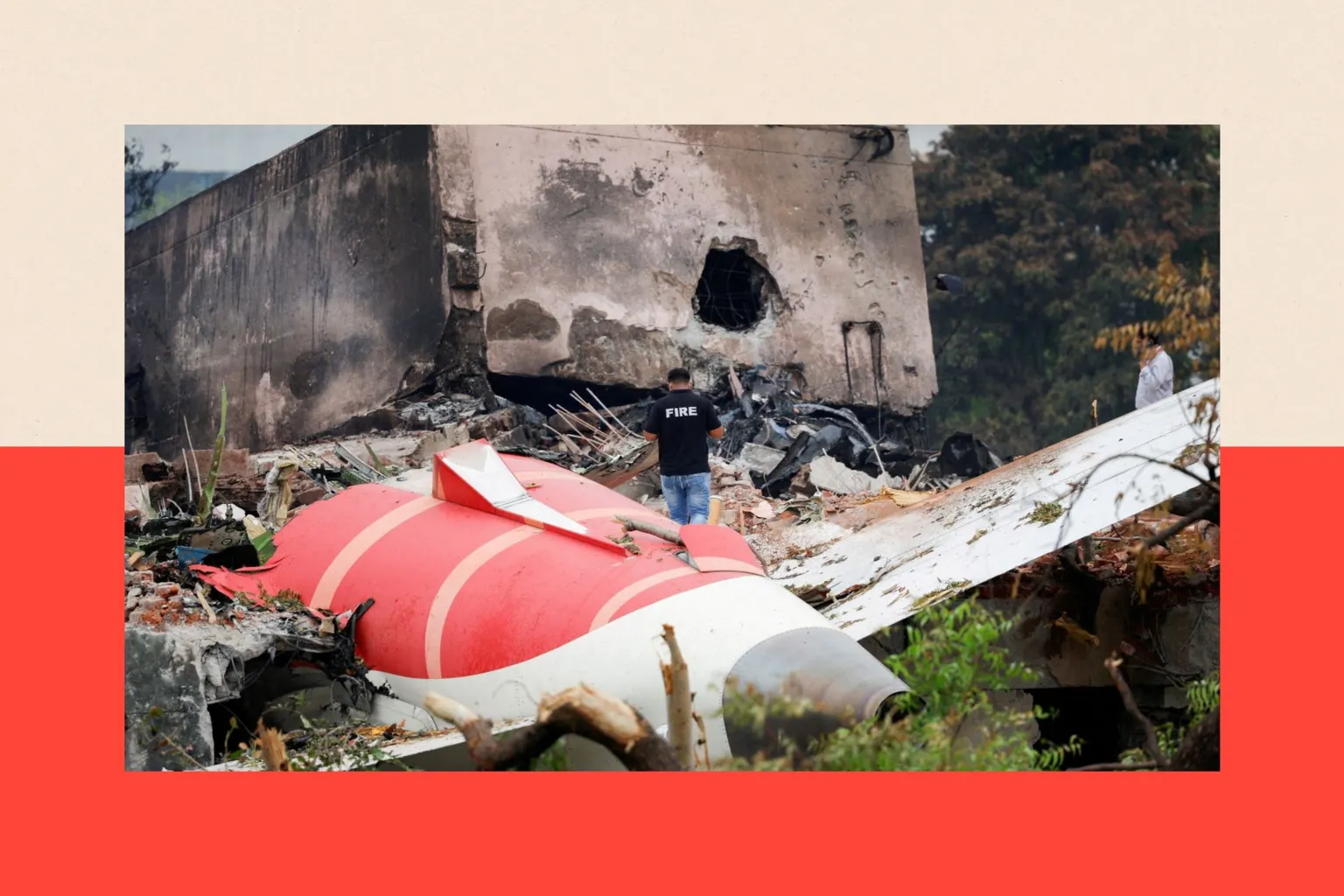Reuters A firefighter stands next to the crashed Air India Boeing 787-8 Dreamliner aircraft