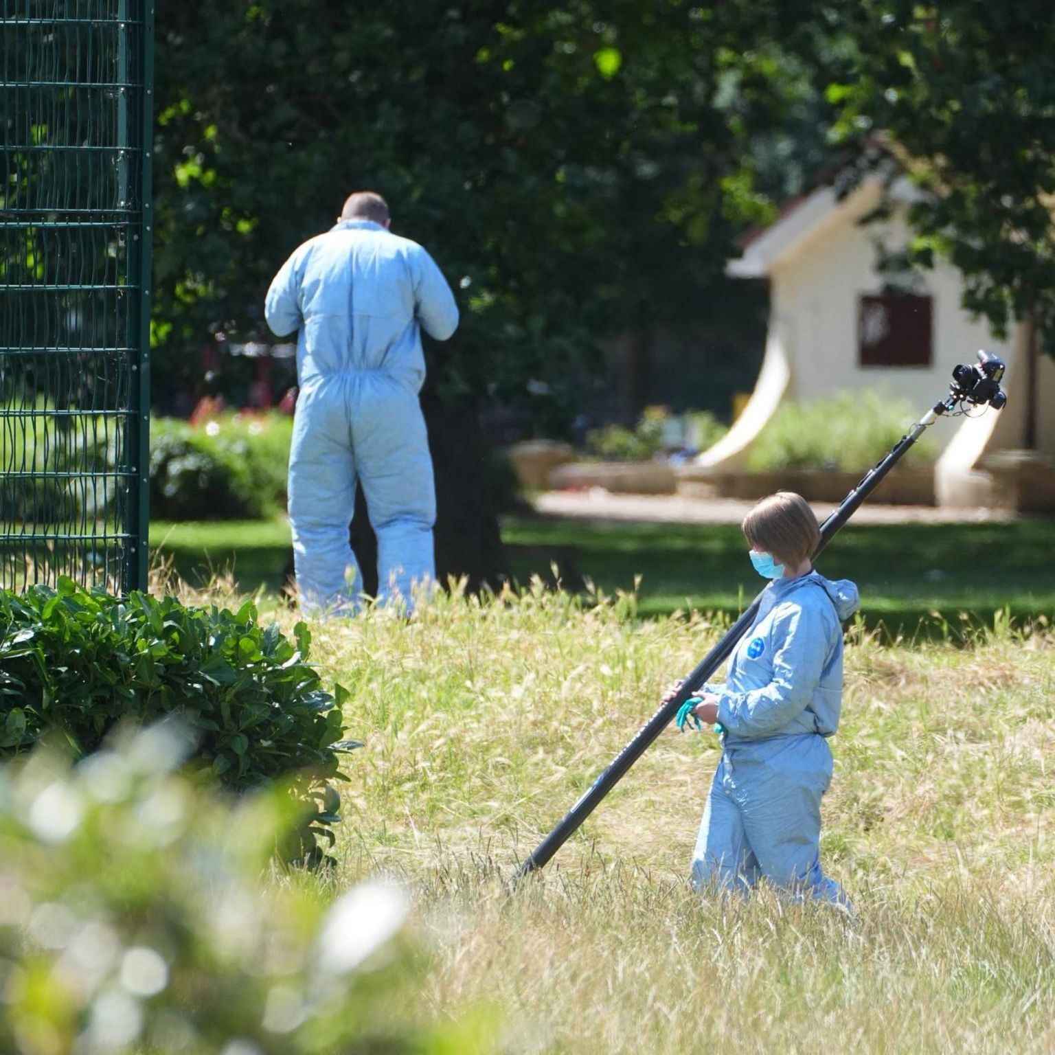 Police scenes of crime officers (SOCOs) gathers evidence at Plashet Park