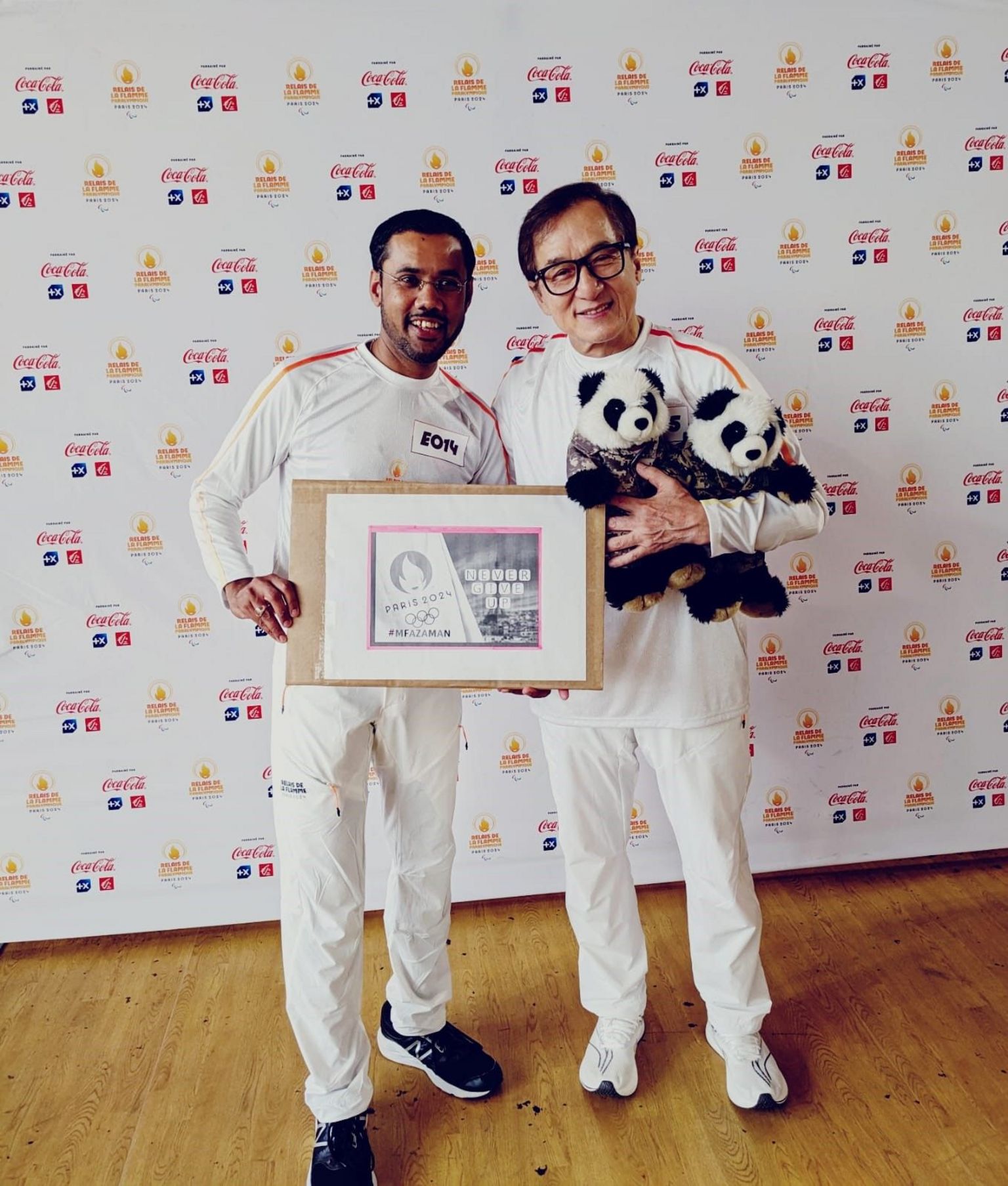 Mohammed with Chinese-American Hollywood actor Jackie Chan