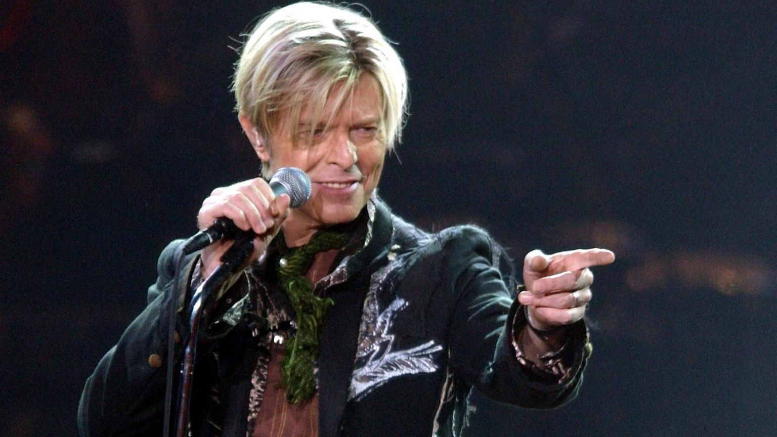 A file photograph showing British rock legend David Bowie perfoming on stage during his concert in Hamburg, Germany, 16 October 2003