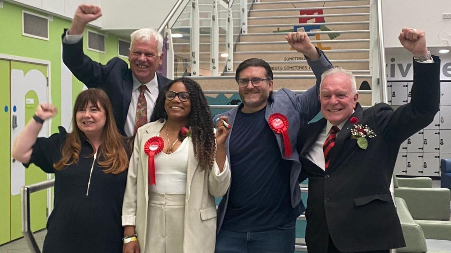 Labour councillors celebrate in Knowsley