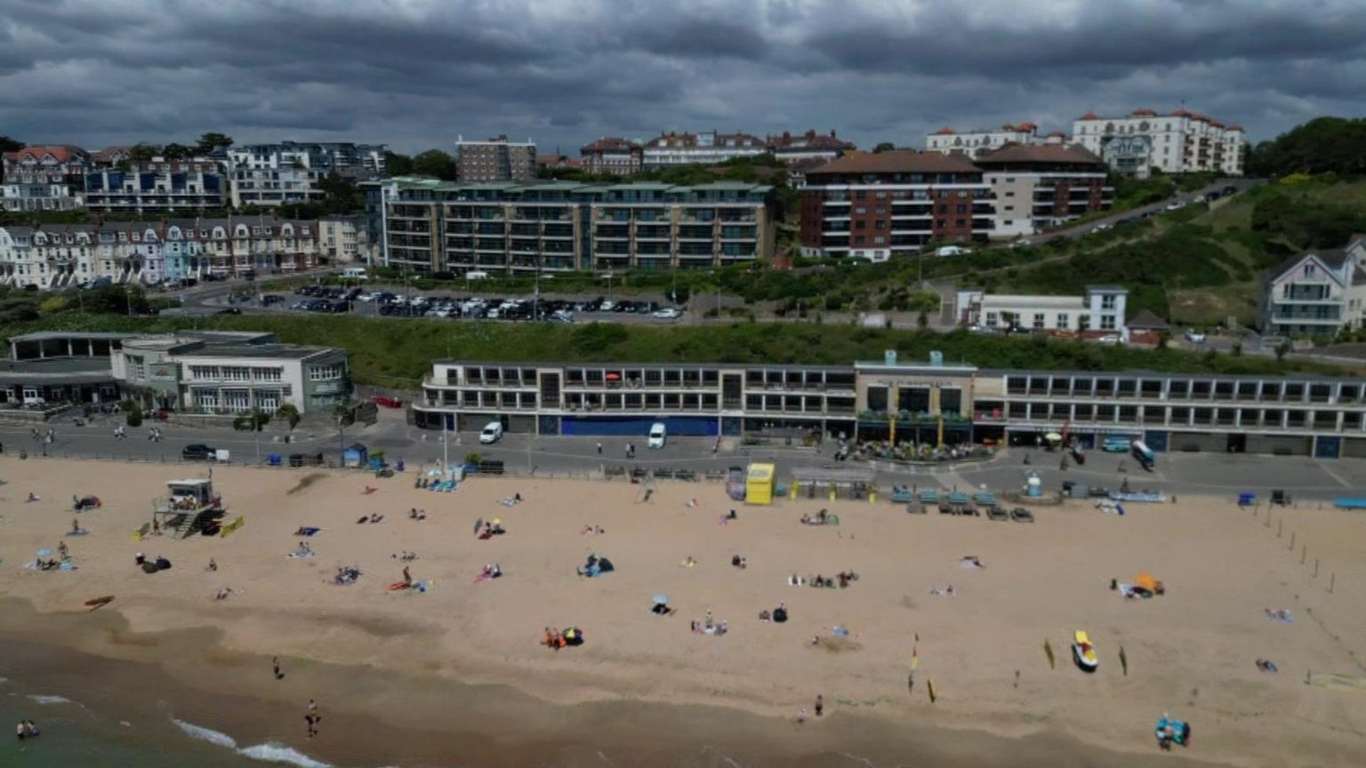 Drone view of Bournemouth beach