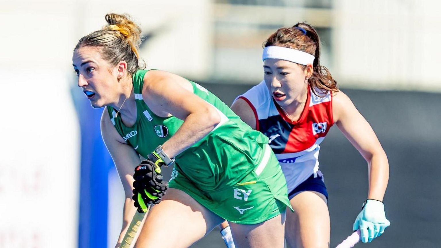 Ireland’s Hannah McLoughlin was on the scoresheet against Korea in the Nations Cup