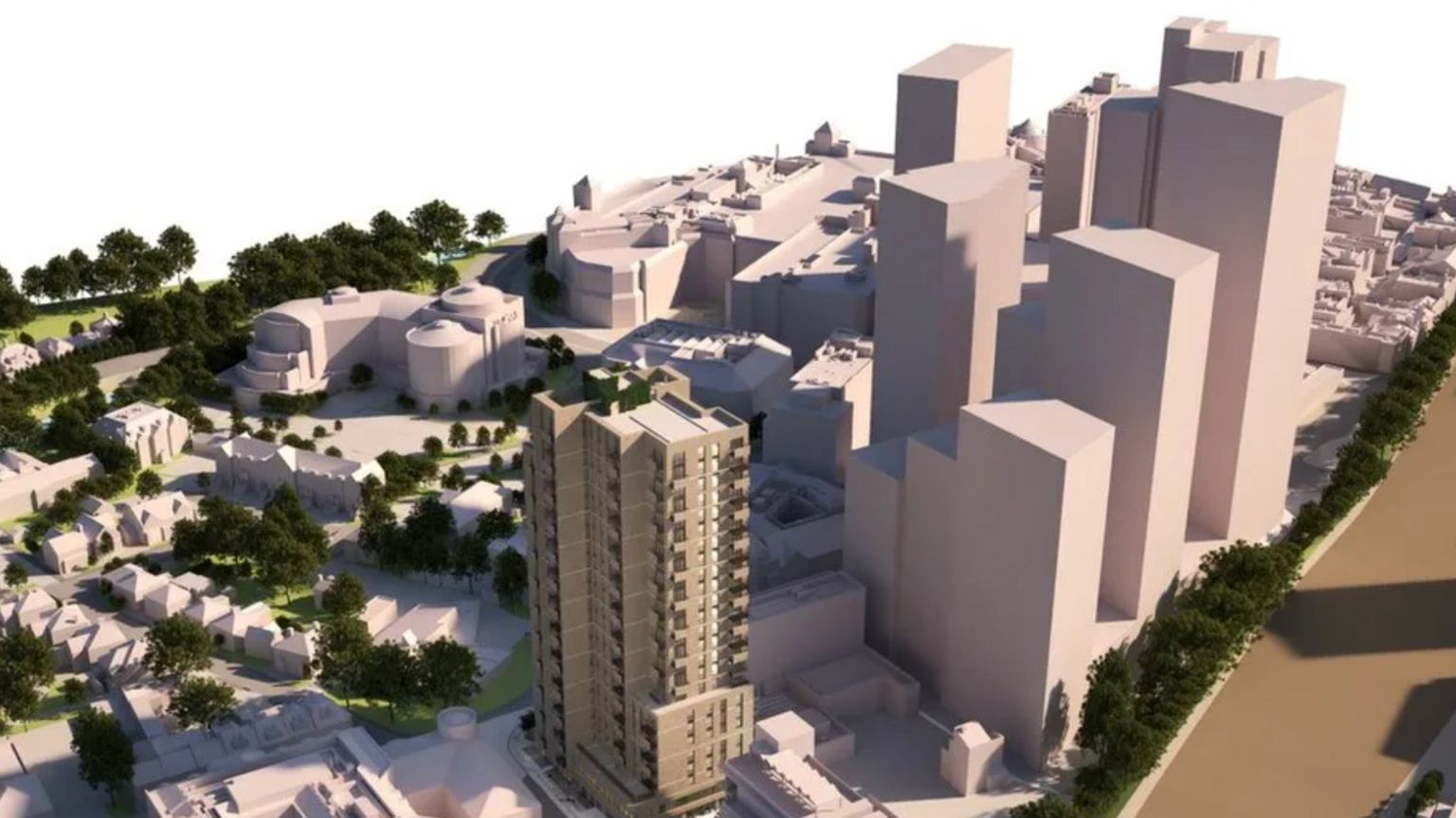 Artist's impression of the block of flats proposed for Woking