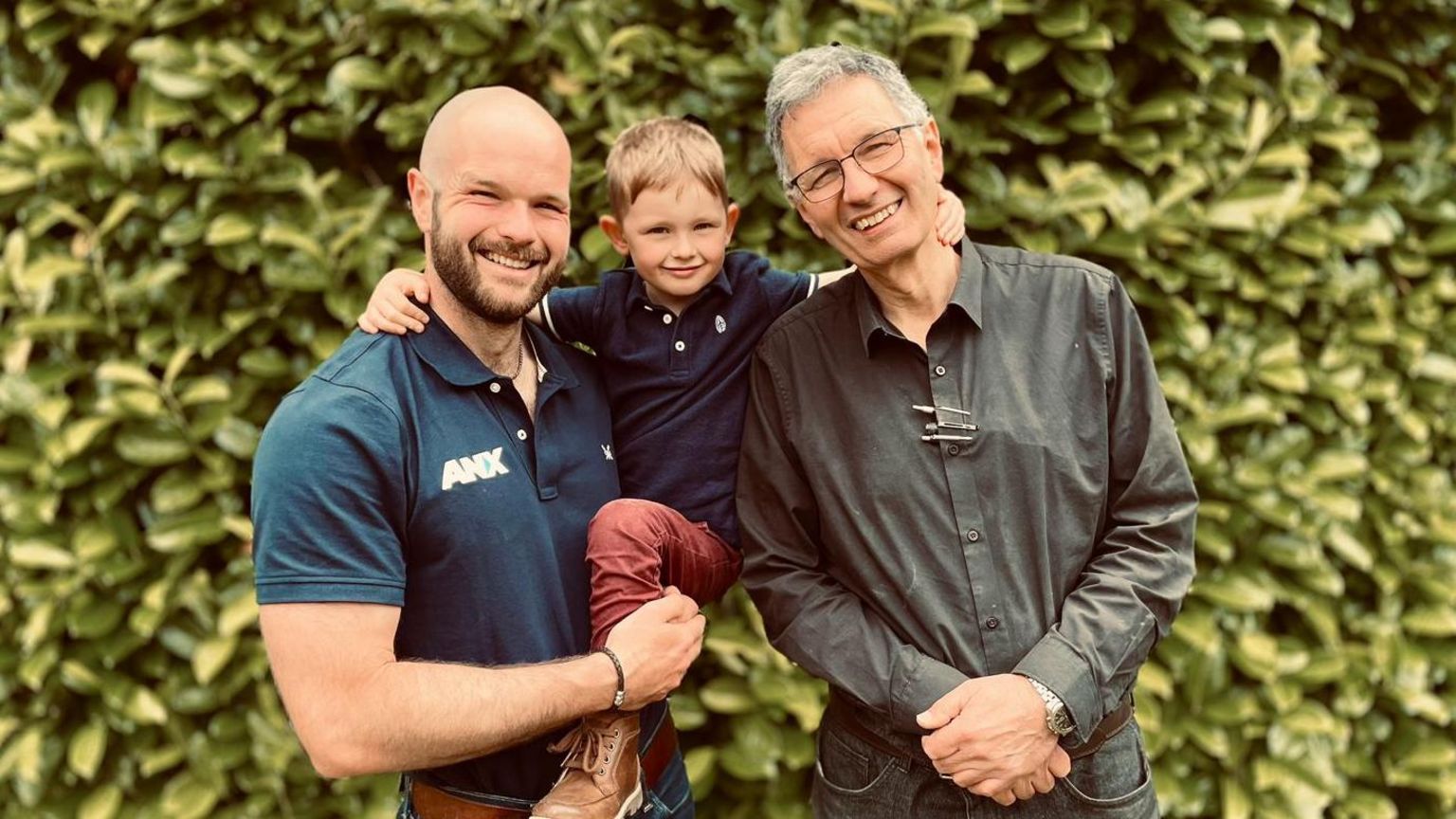 Jasper with his dad Peter and grandad Peter