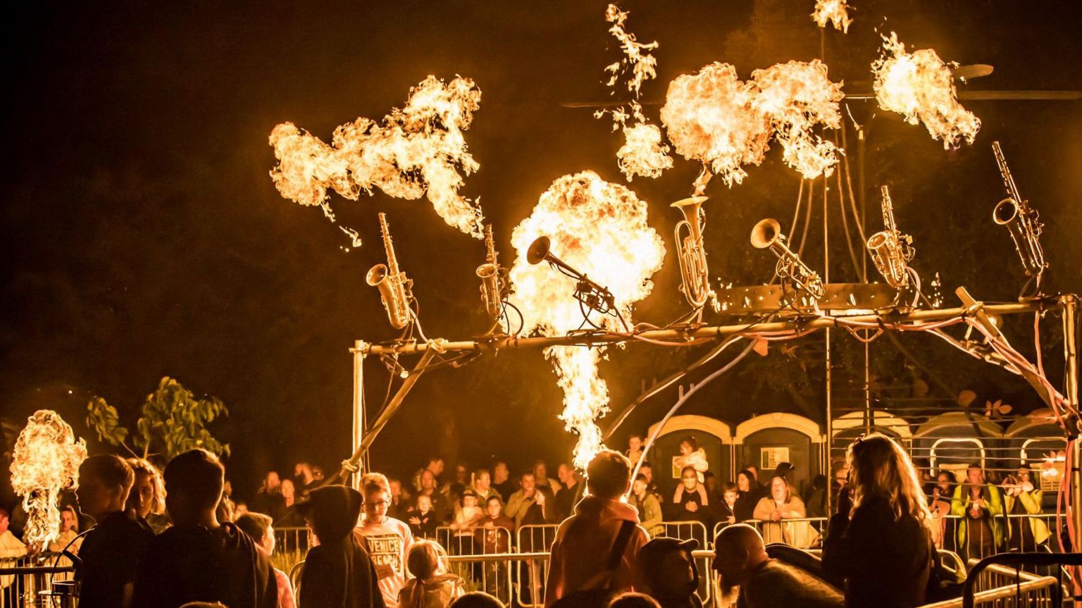 Rochdale Christmas lights switchon takes place at fire festival BBC News