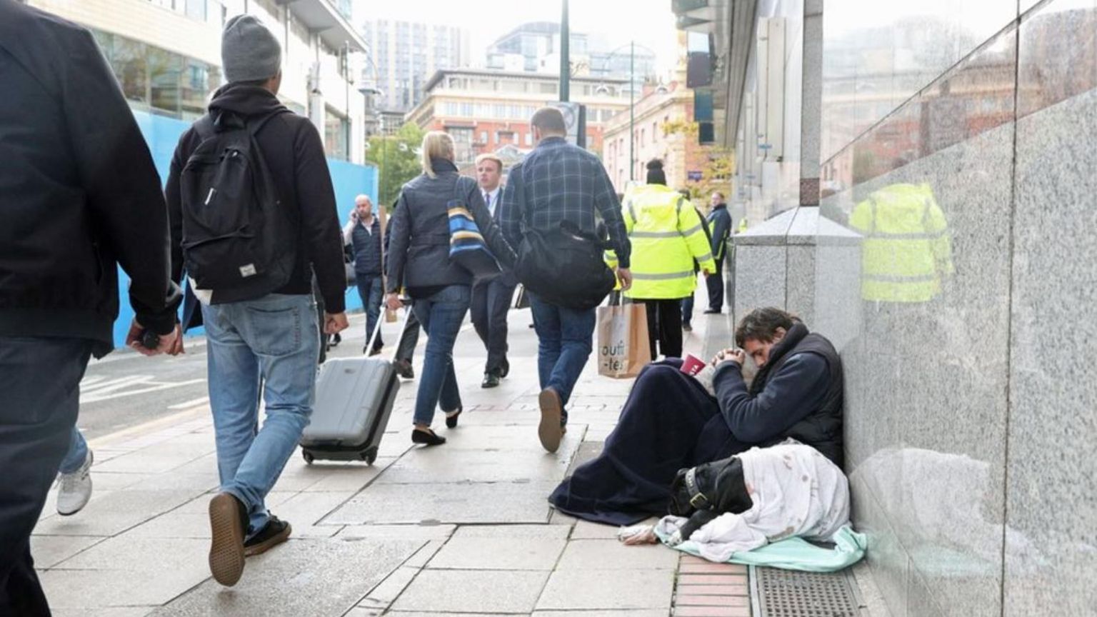 A person rough sleeping on the street