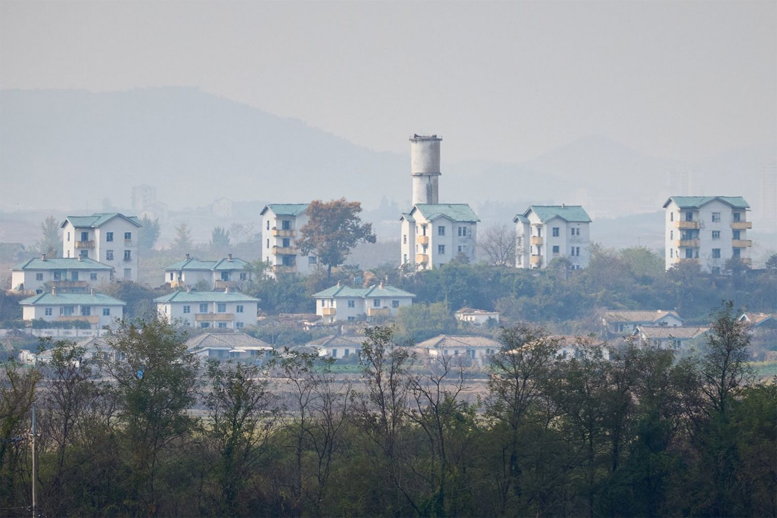 View of abandoned North Korean town