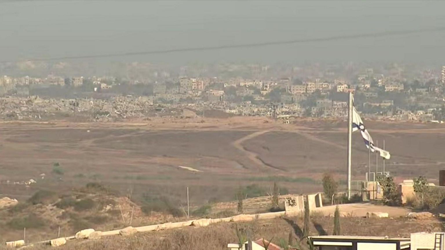 A view of the Gaza Strip from Israel, 10 August 