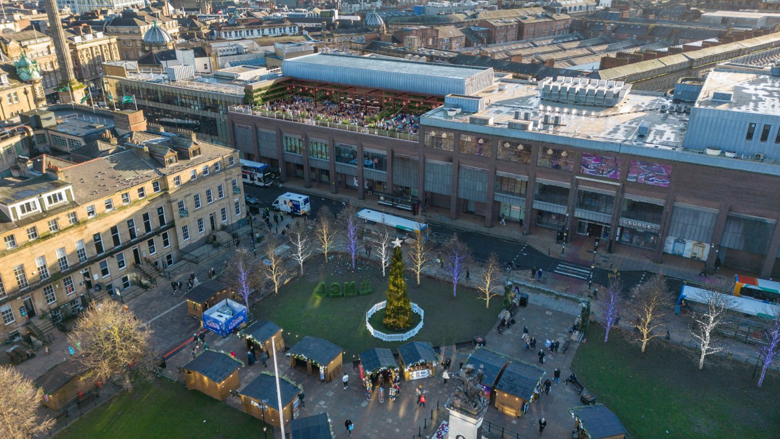 An aerial view of Eldon Square 