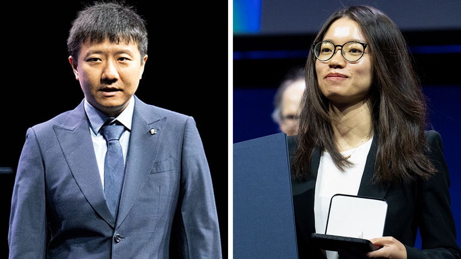数学家邓煜和王虹出席在美国举行的菲尔兹奖颁奖典礼。