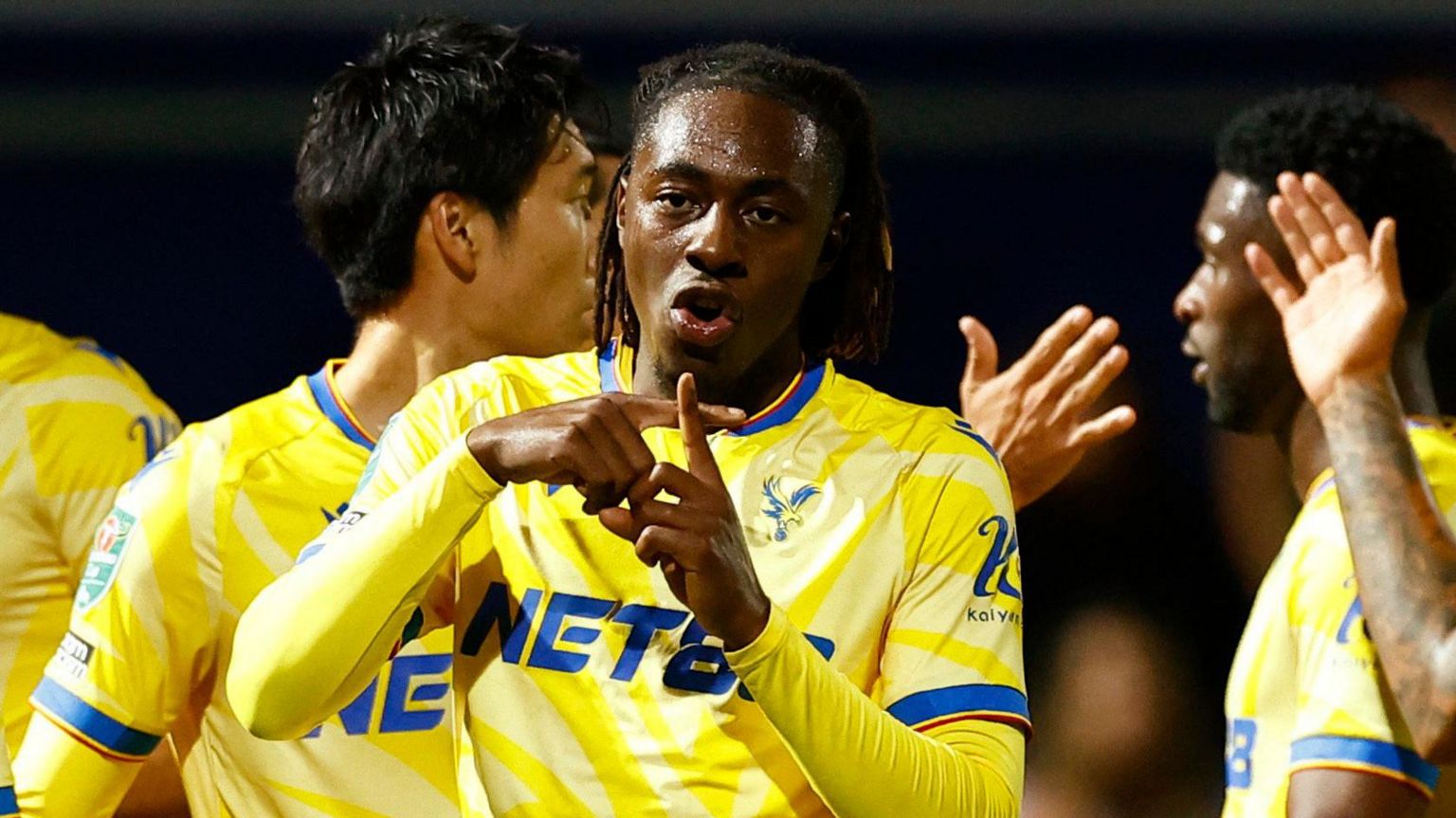 Crystal Palace's Eberechi Eze celebrates scoring their second goal