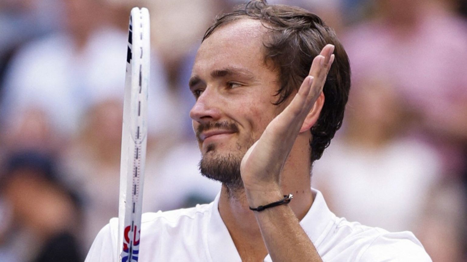 Daniil Medvedev celebrates victory over Nuno Borges