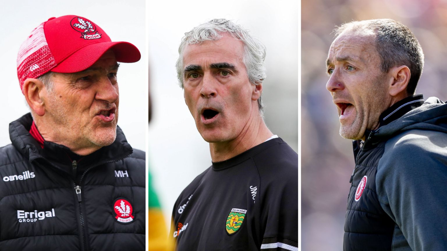 Derry, Donegal and Tyrone managers Mickey Harte, Jim McGuinness and Brian Dooher