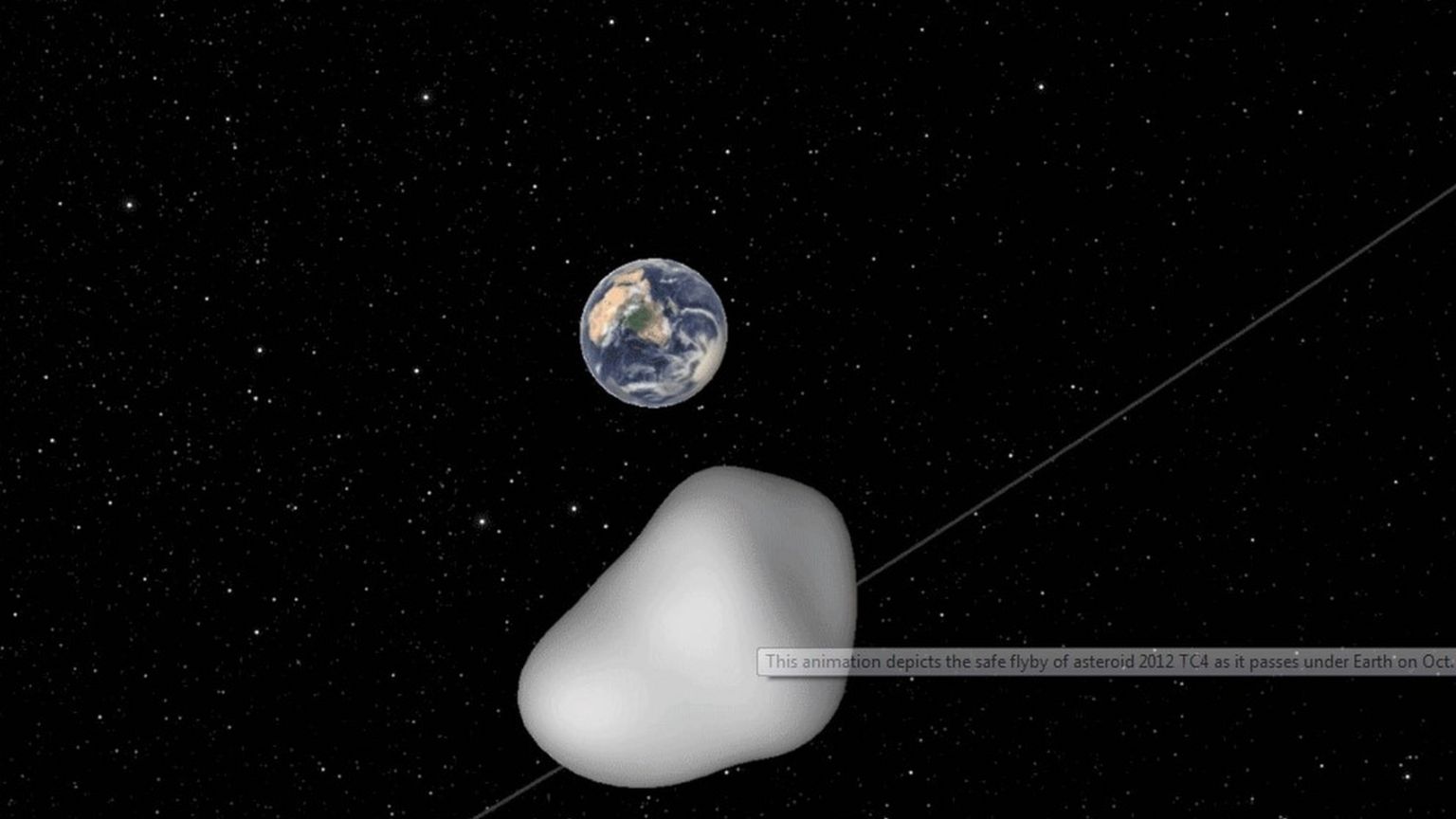 Illustration of asteroid 2012 TC4