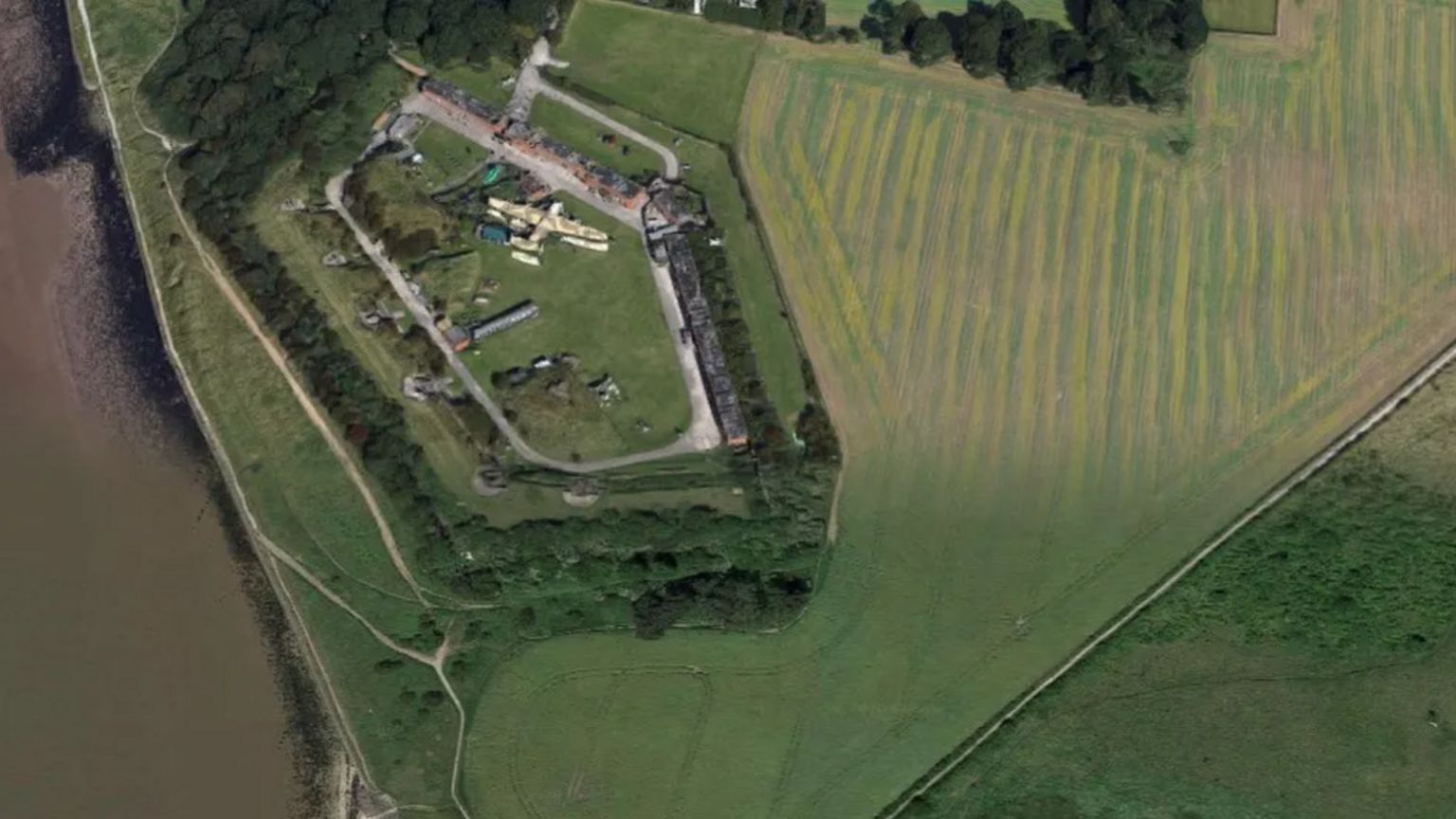 Aerial view of Fort Paull in Holderness