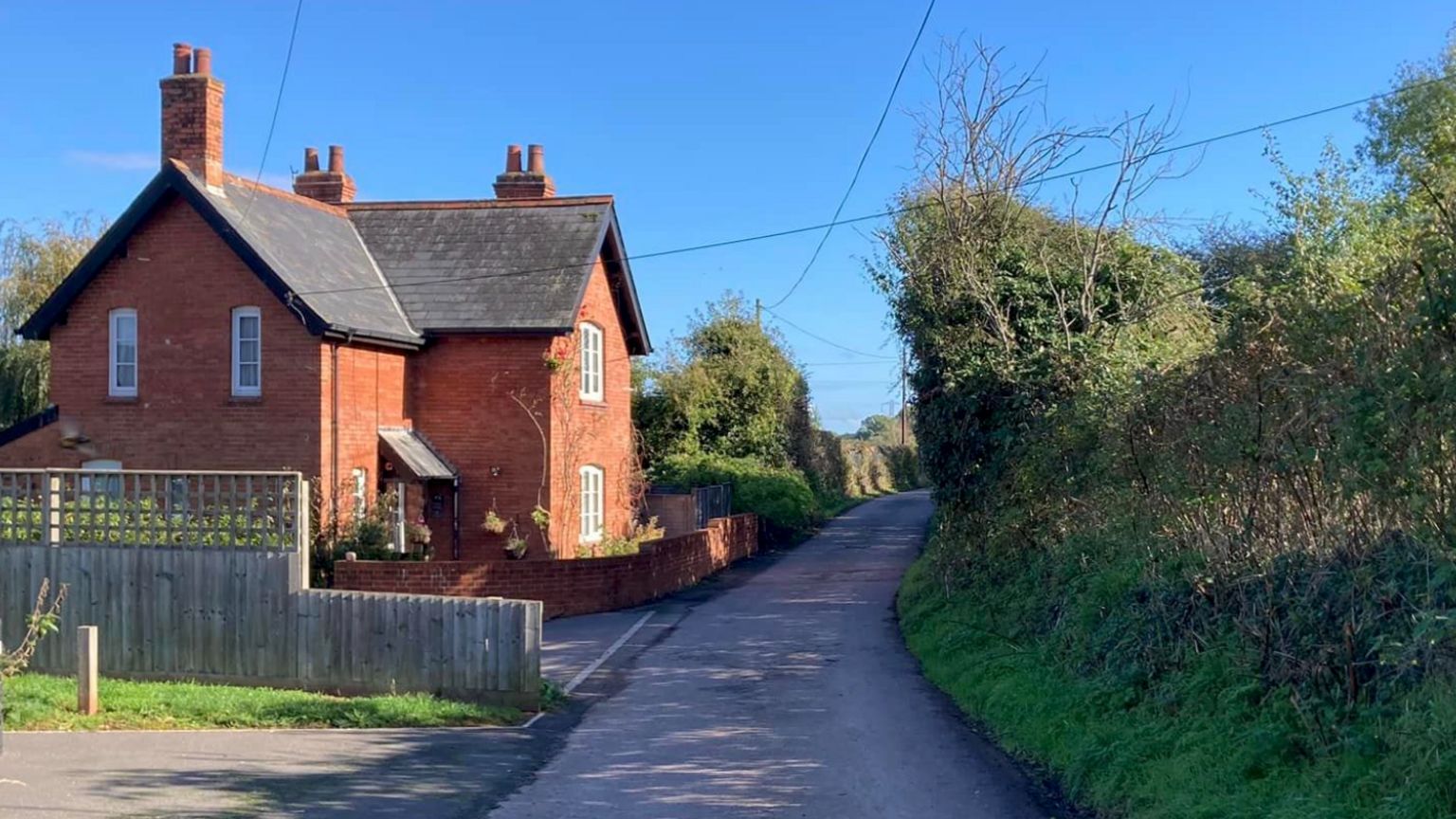 The footpath leading from the B3187 to the proposed Wellington station