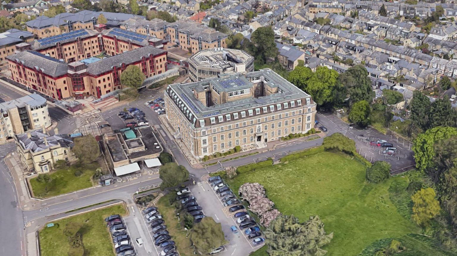 Old Shire Hall taken from above