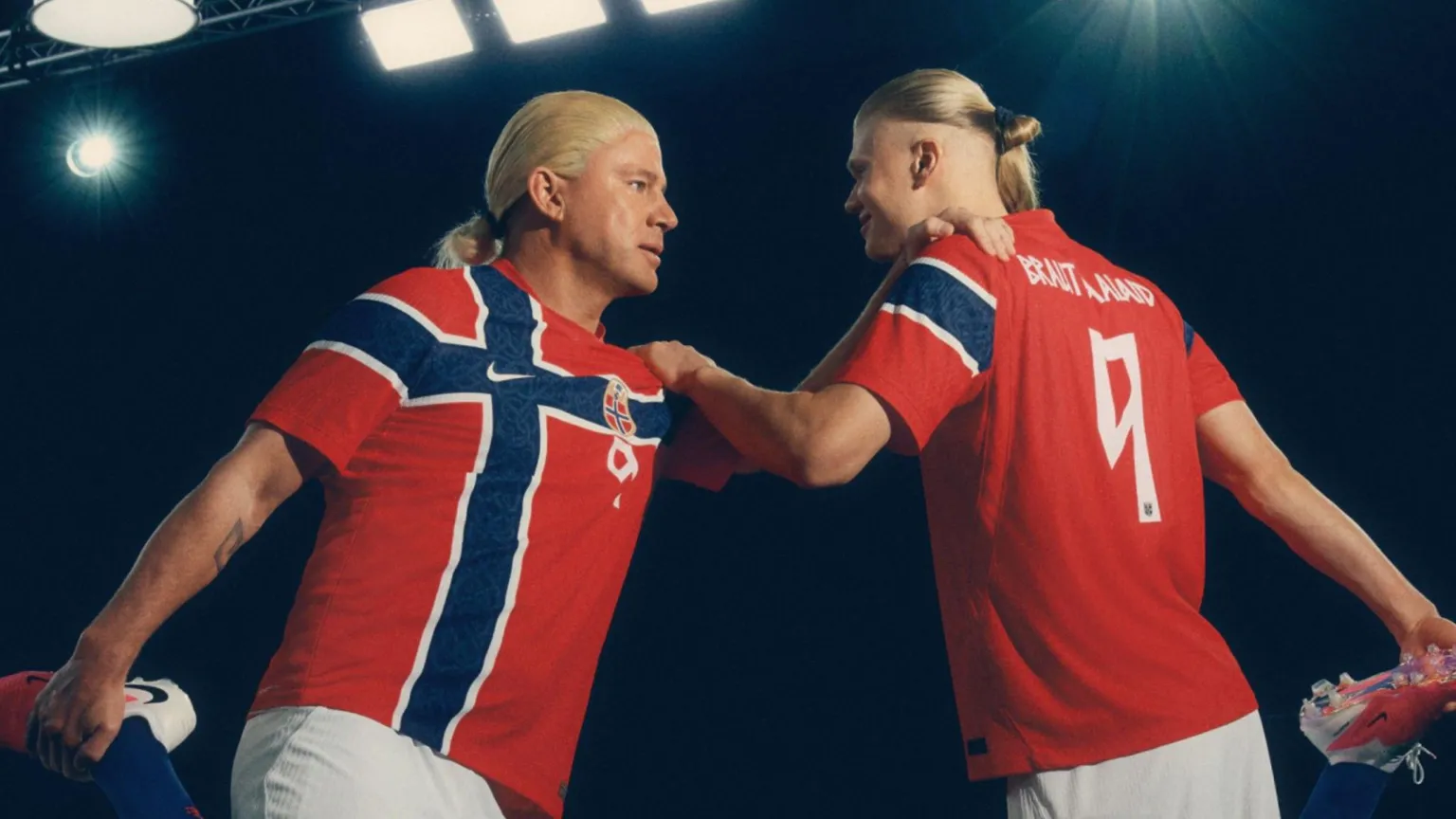 Nike Channing Tatum and Erling Haaland are featured warming up together in Nike Football's "Rip the Script" film.