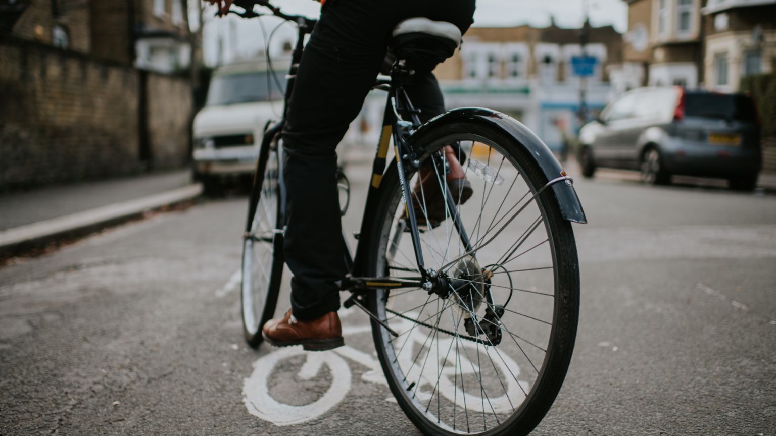 Man on bike in street