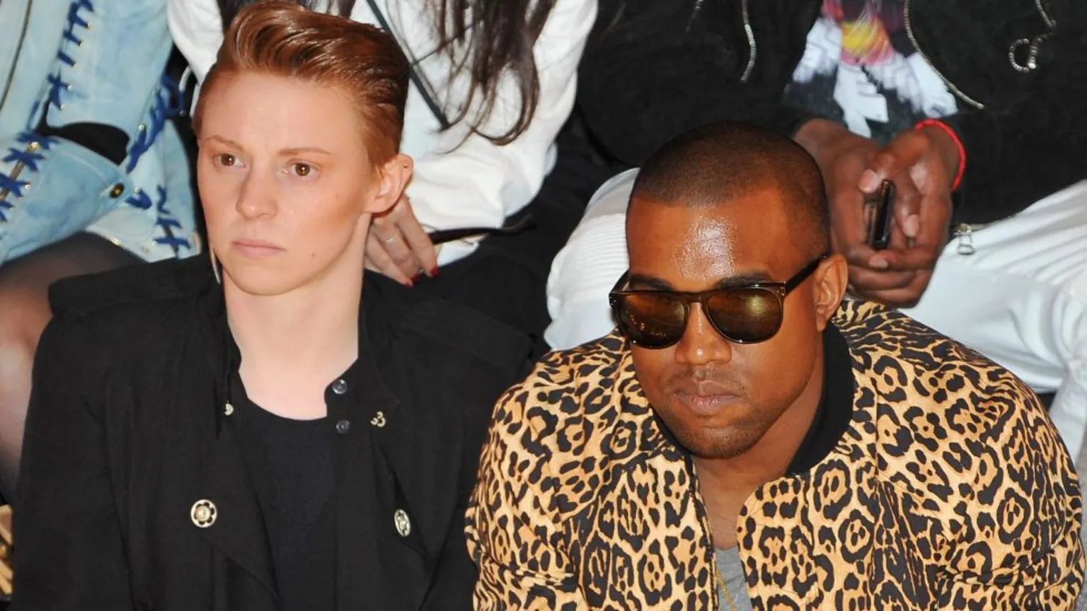 Getty Images Elly Jackson of La Roux (L) and Kanye West attend the Vivienne Westwood Ready to Wear Autumn/Winter 2011/2012 show during Paris Fashion Week at Pavillon Concorde on March 4, 2011 in Paris, France