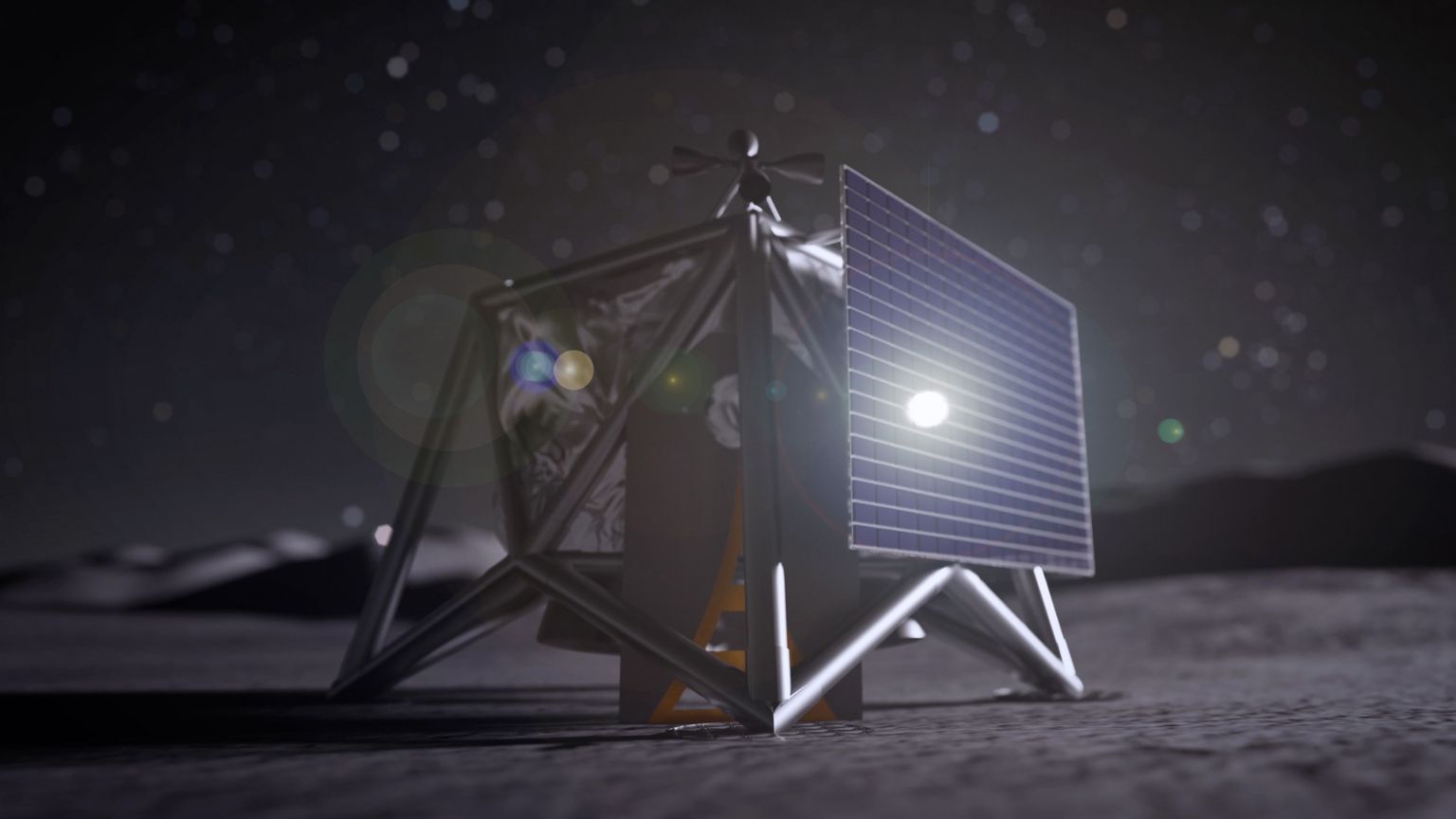 NASA的月球陨落(MoonFall)计划中,一架对南极进行勘测的无人机的绘图。