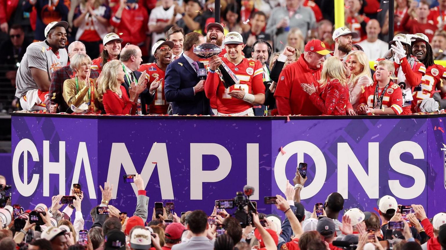 The Kansas City Chiefs celebrate their latest Super Bowl triumph