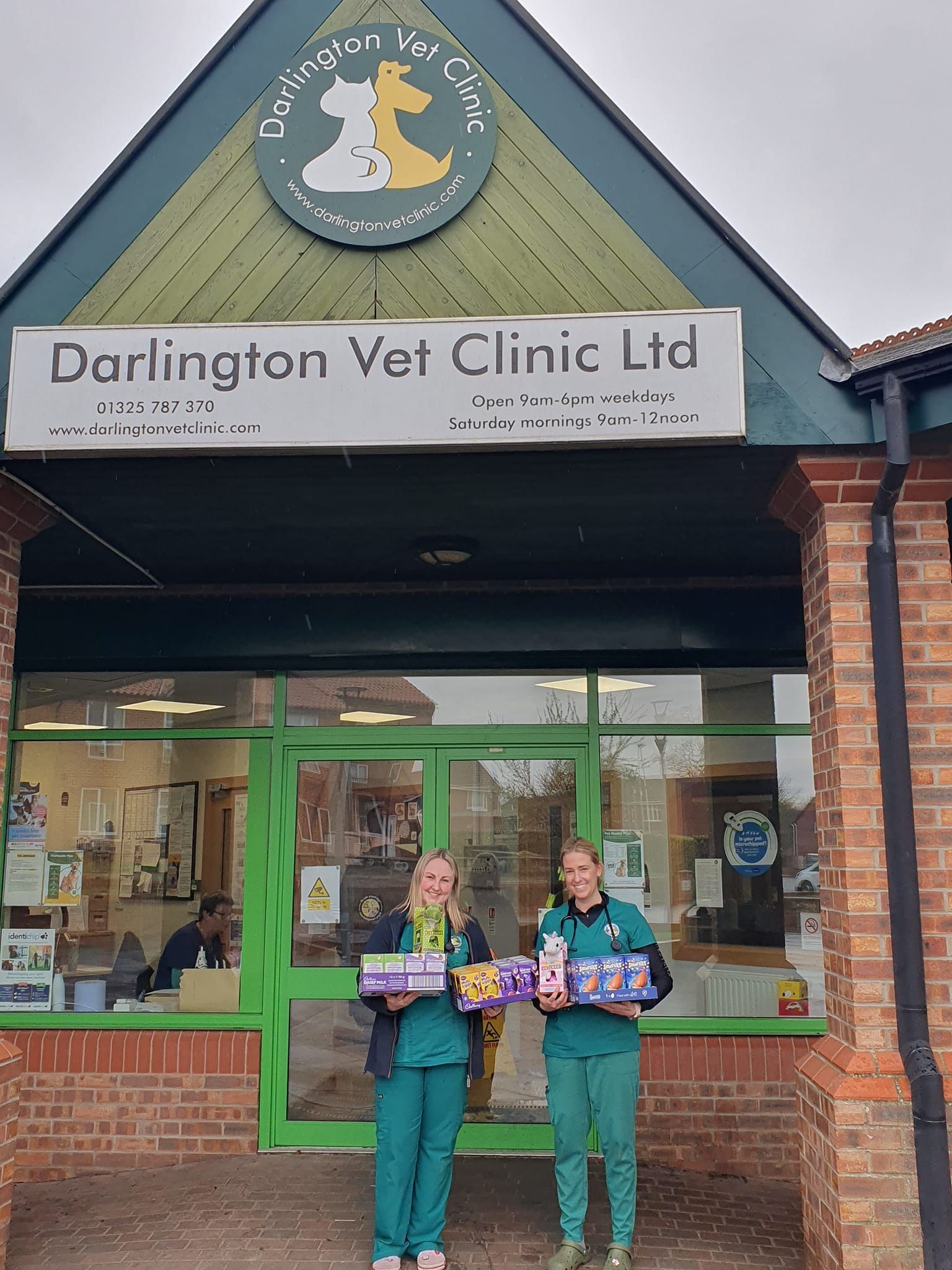 Donated Easter eggs at Darlington vet clinic