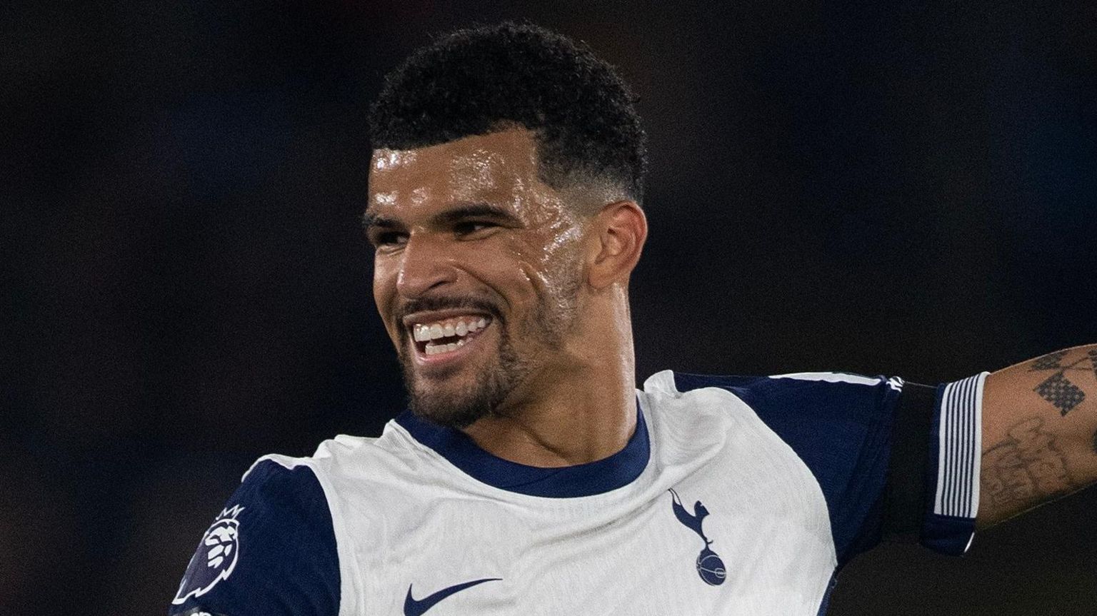 Dominic Solanke smiles connected his debut for Tottenham against Leicester