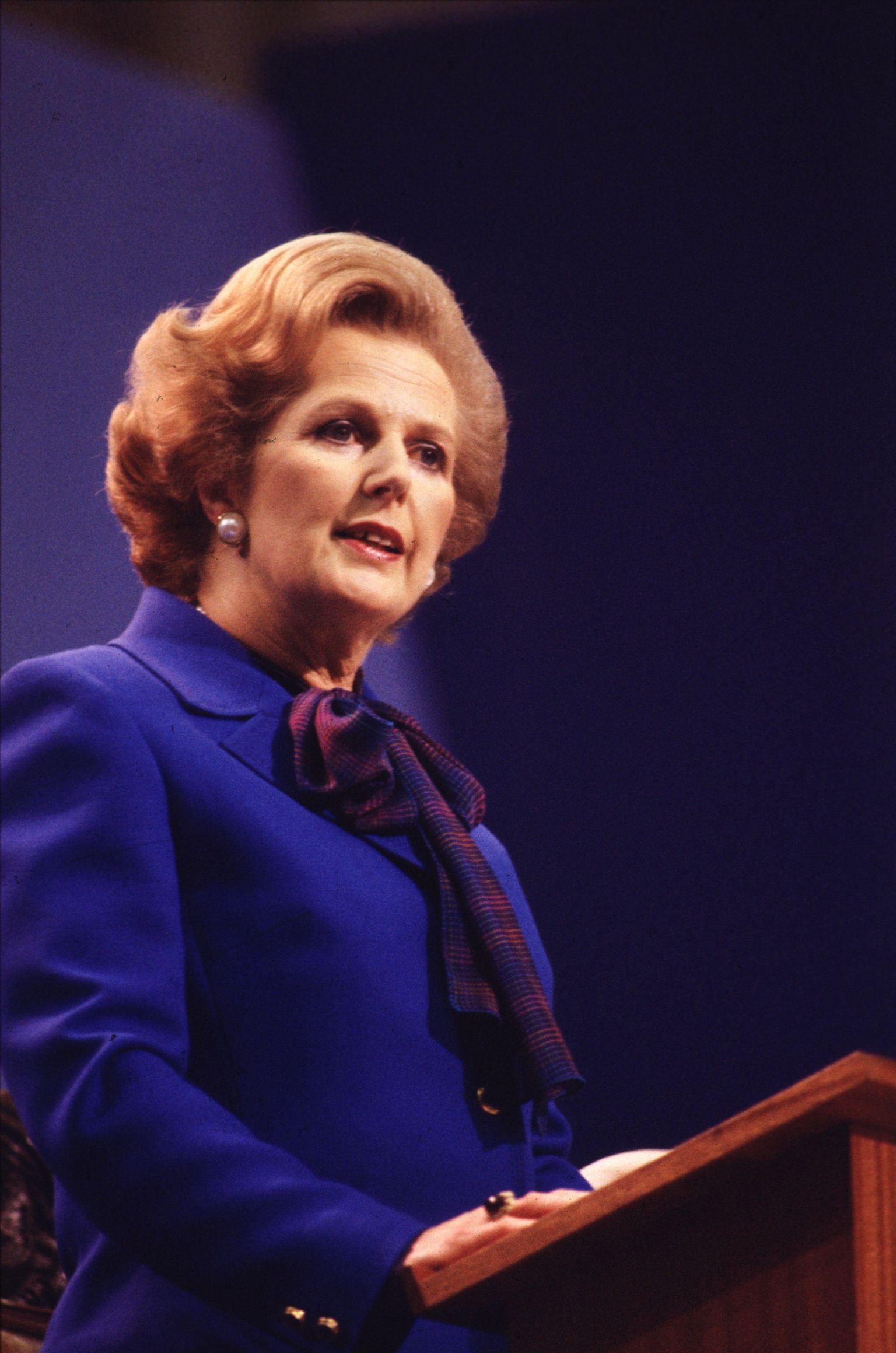戴卓尔夫人在东萨塞克斯郡布莱顿举行的保守党党大会上（7/10/1980）