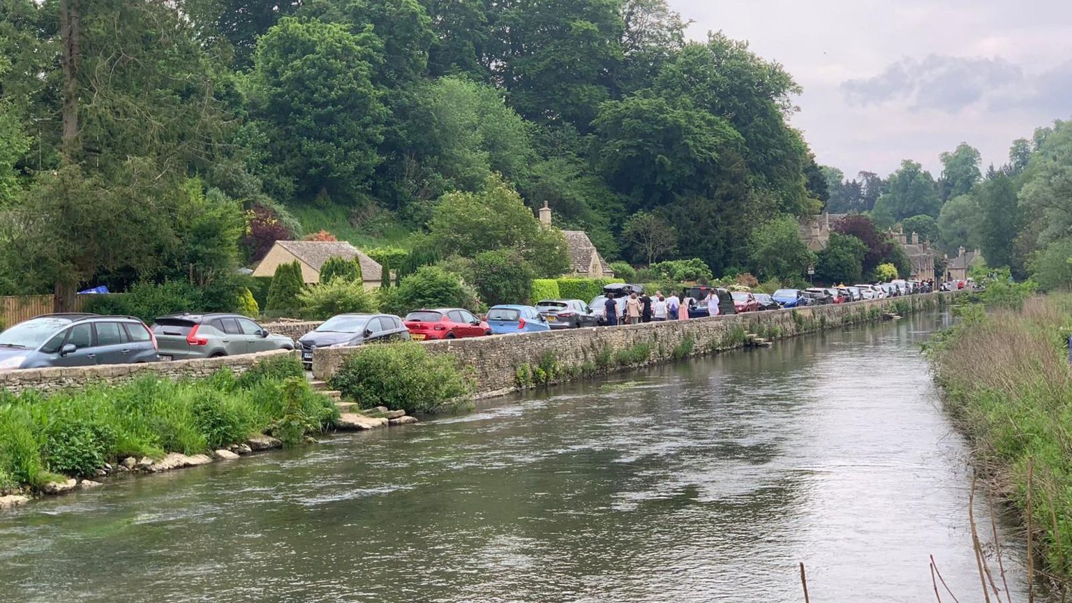 Cars parked in Bibury