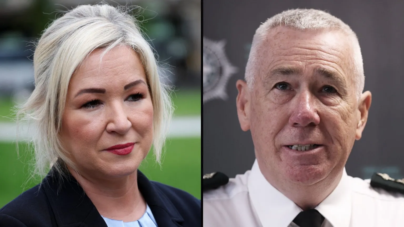 A composite image of Michelle O'Neill and Jon Boutcher.