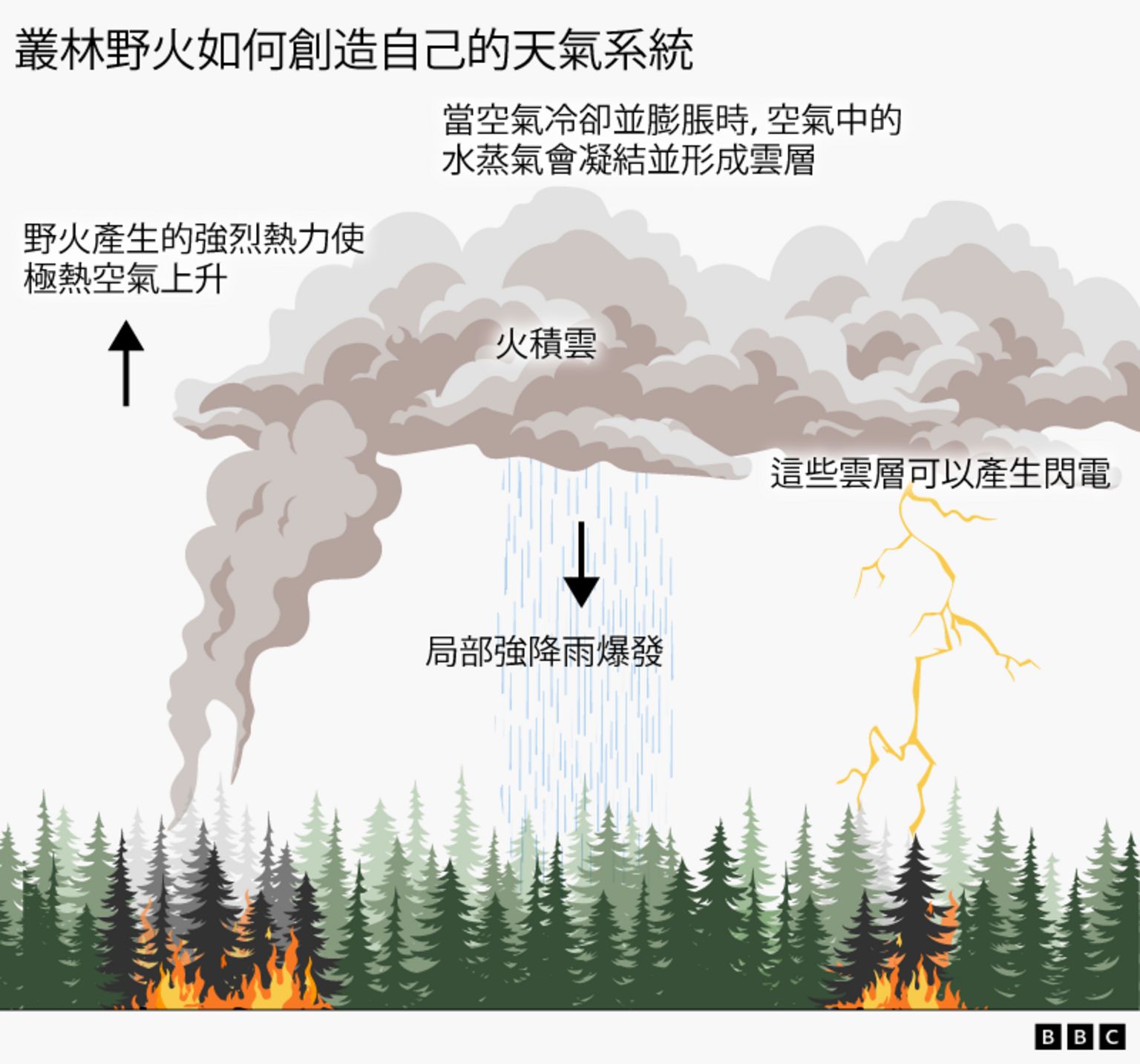 图解野火如何形成自身的天气系统