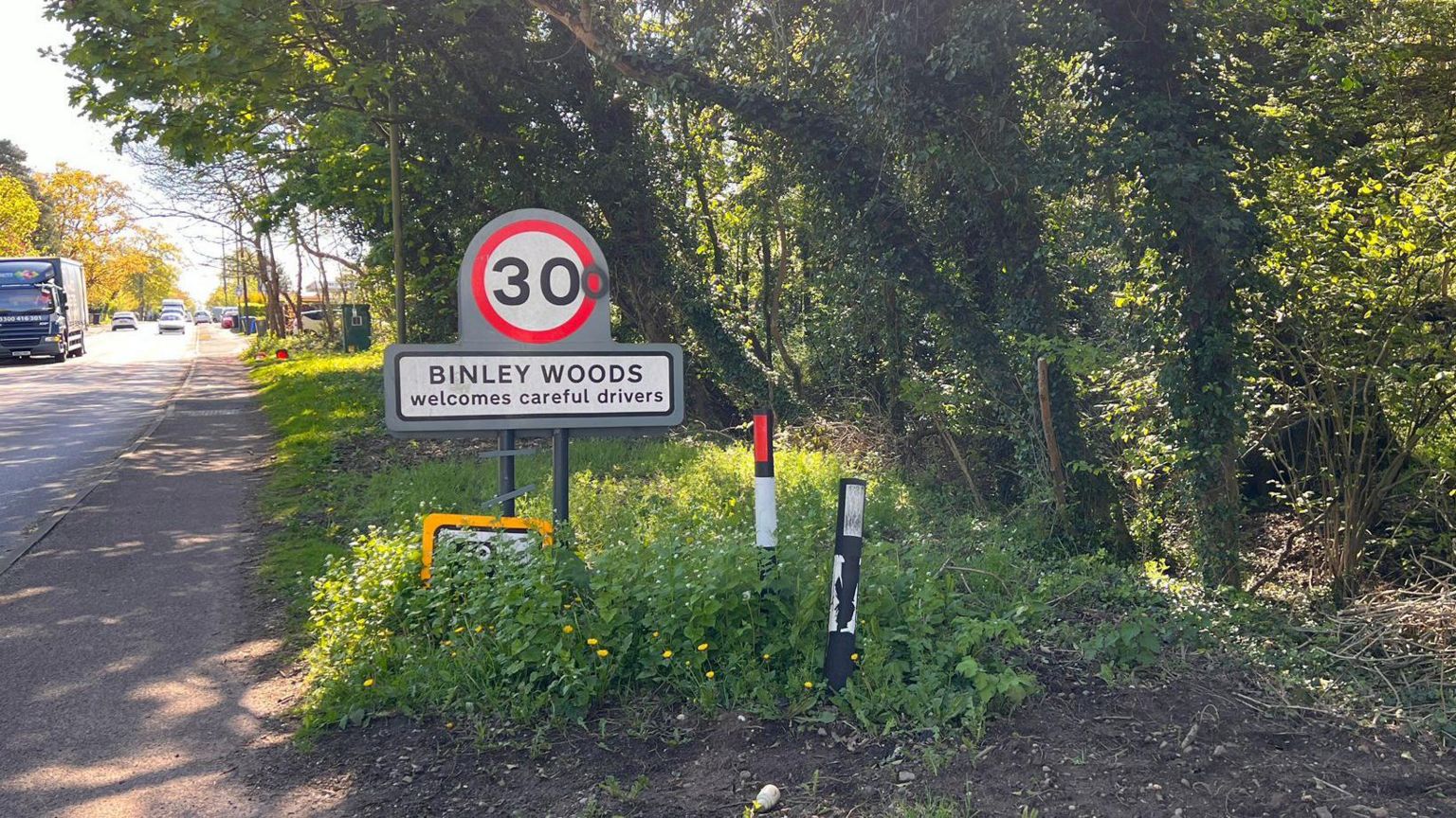 Sign for Binley Woods