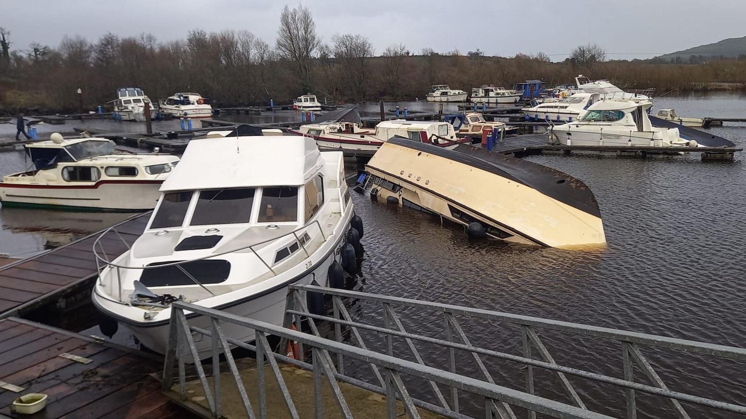 An overturned boat