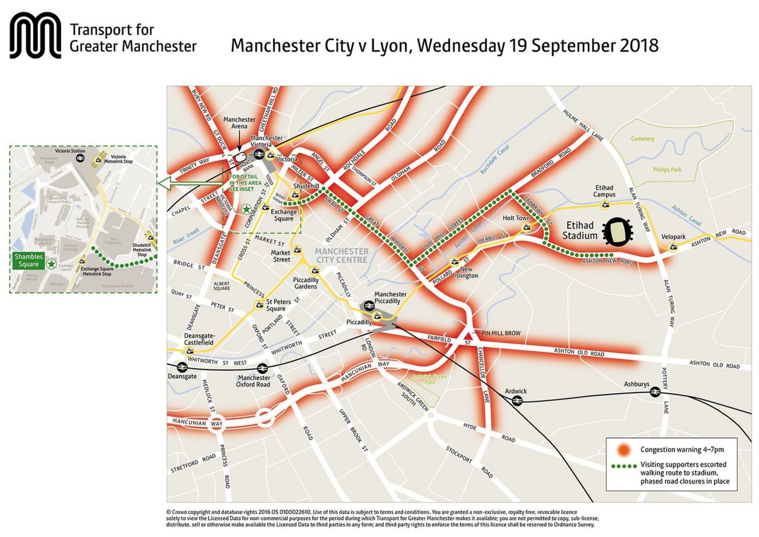 Transport for Greater Manchester disruption map