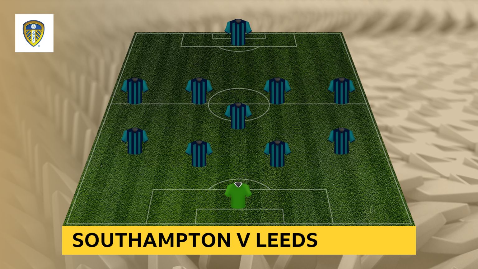 Leeds team selector graphic for Southampton away