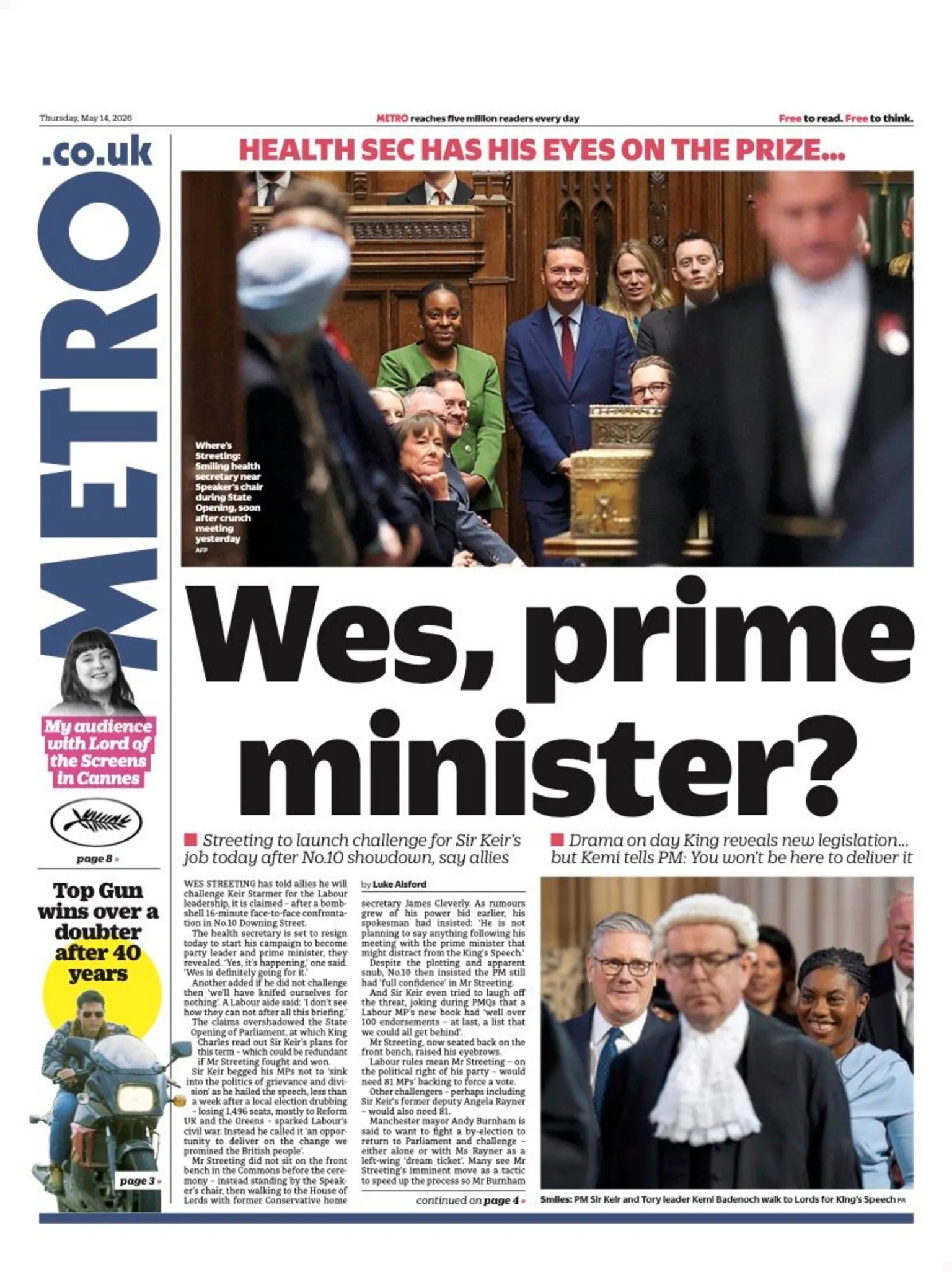 ‘Wes, ¿primer ministro?’ y ‘Mi señora de las bengalas’