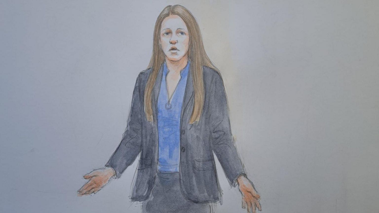 court artist's impression of Lucy Letby at sentencing