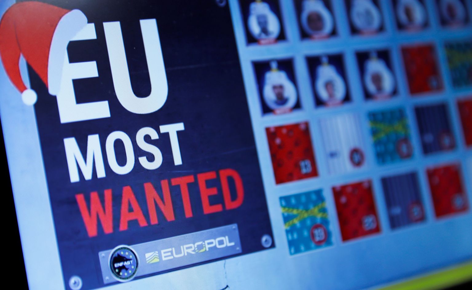 Europol's "most wanted" advent calendar, 2016