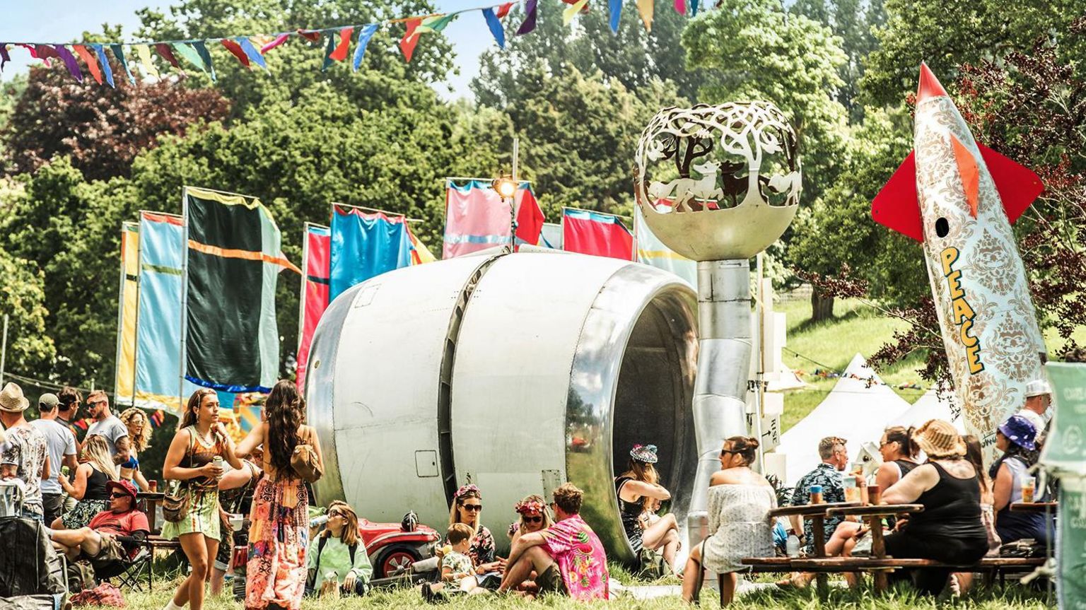 Crowds gather on the grass at previous Shindig Festival