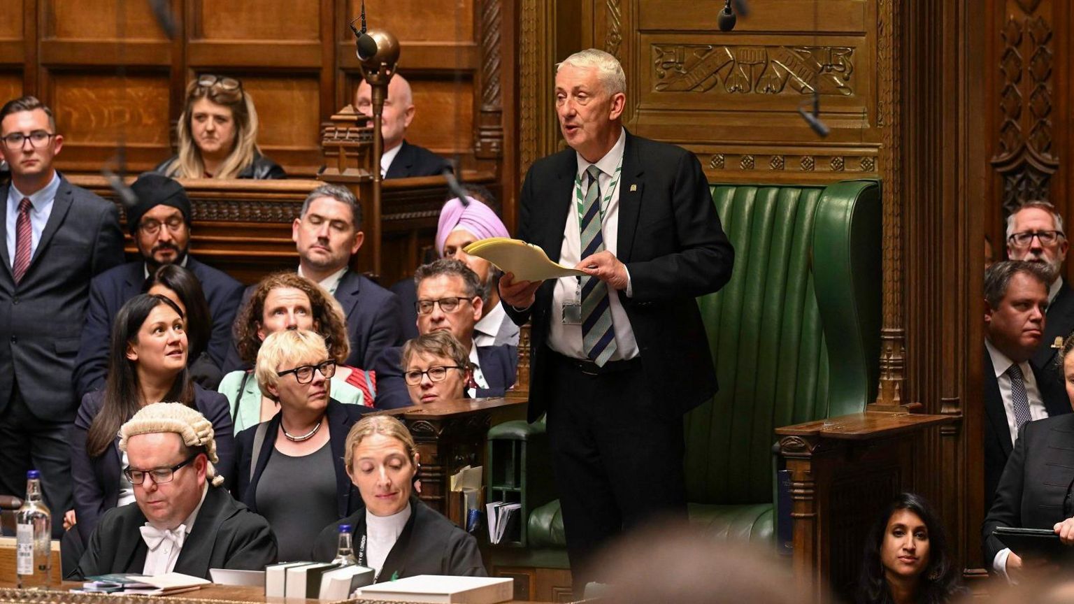 Sir Lindsay Hoyle addresses the Commons from the Speaker's chair