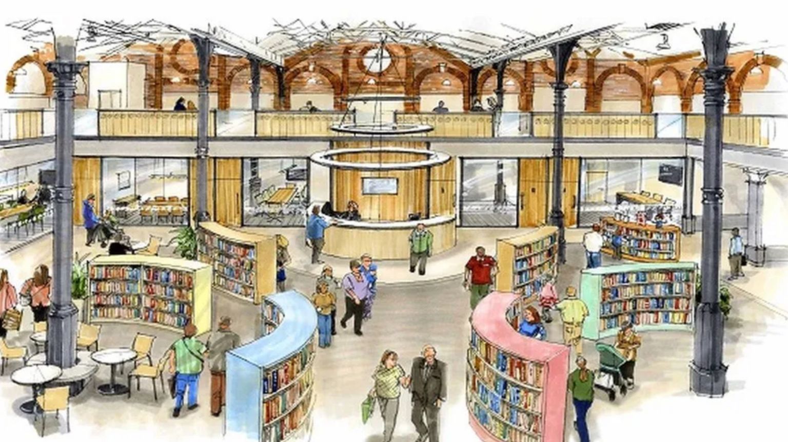 An artist's impression of the new-look Burton library