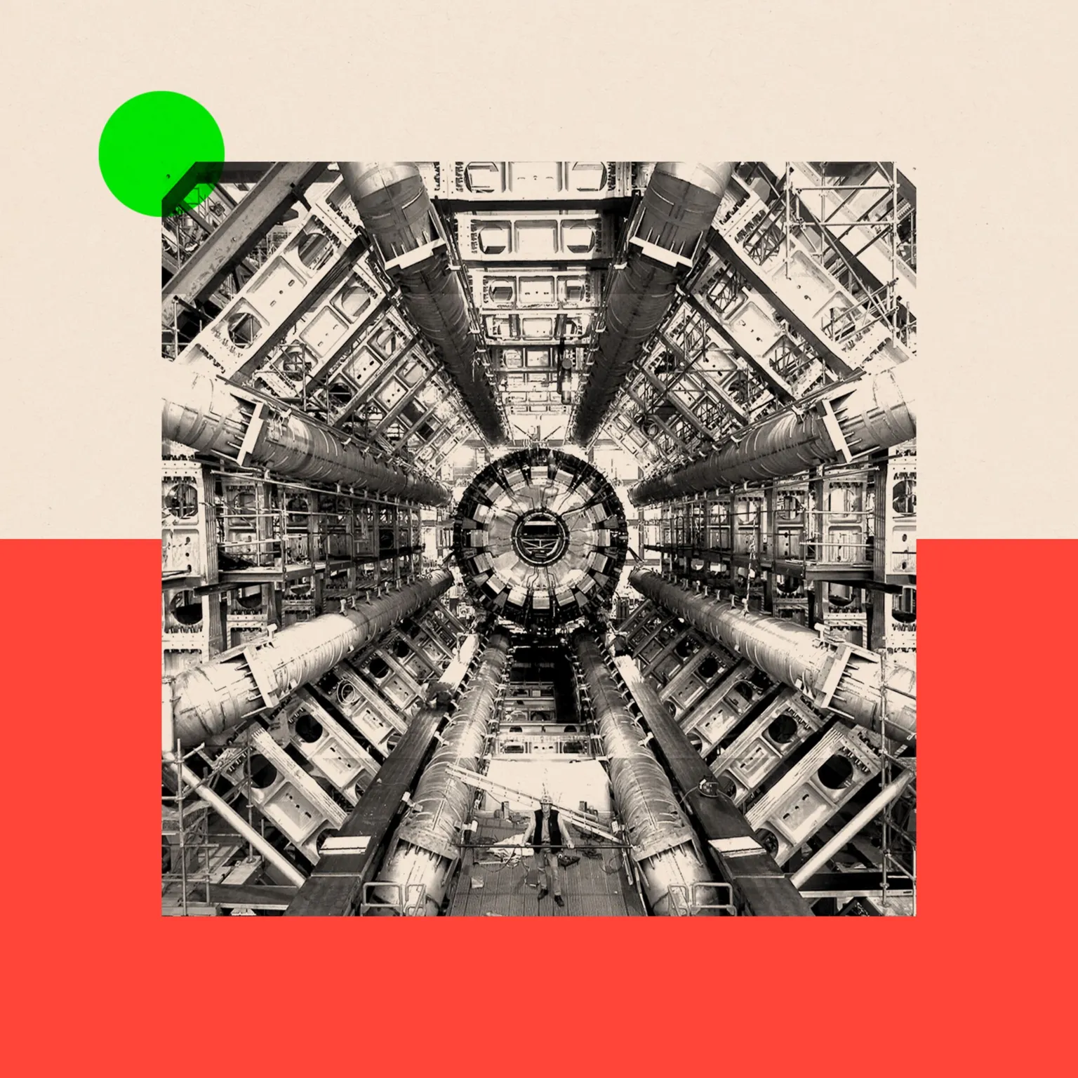 BBC A treated image of a Large Hadron Collider Atlas detector whilst under construction