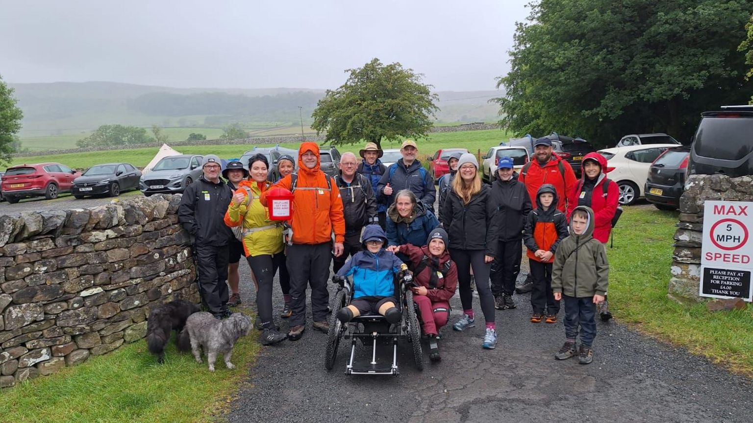 The team walking Pen-y-Ghent with Luke 