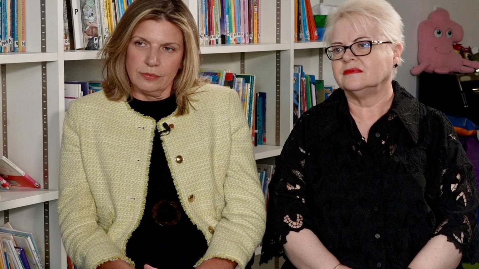 Headteacher Sharon Maher (left) and former head Helen Lowe