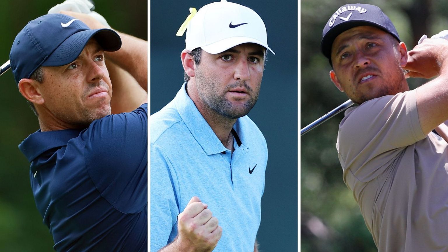 Rory McIlroy, Scottie Scheffler and Xander Schauffele