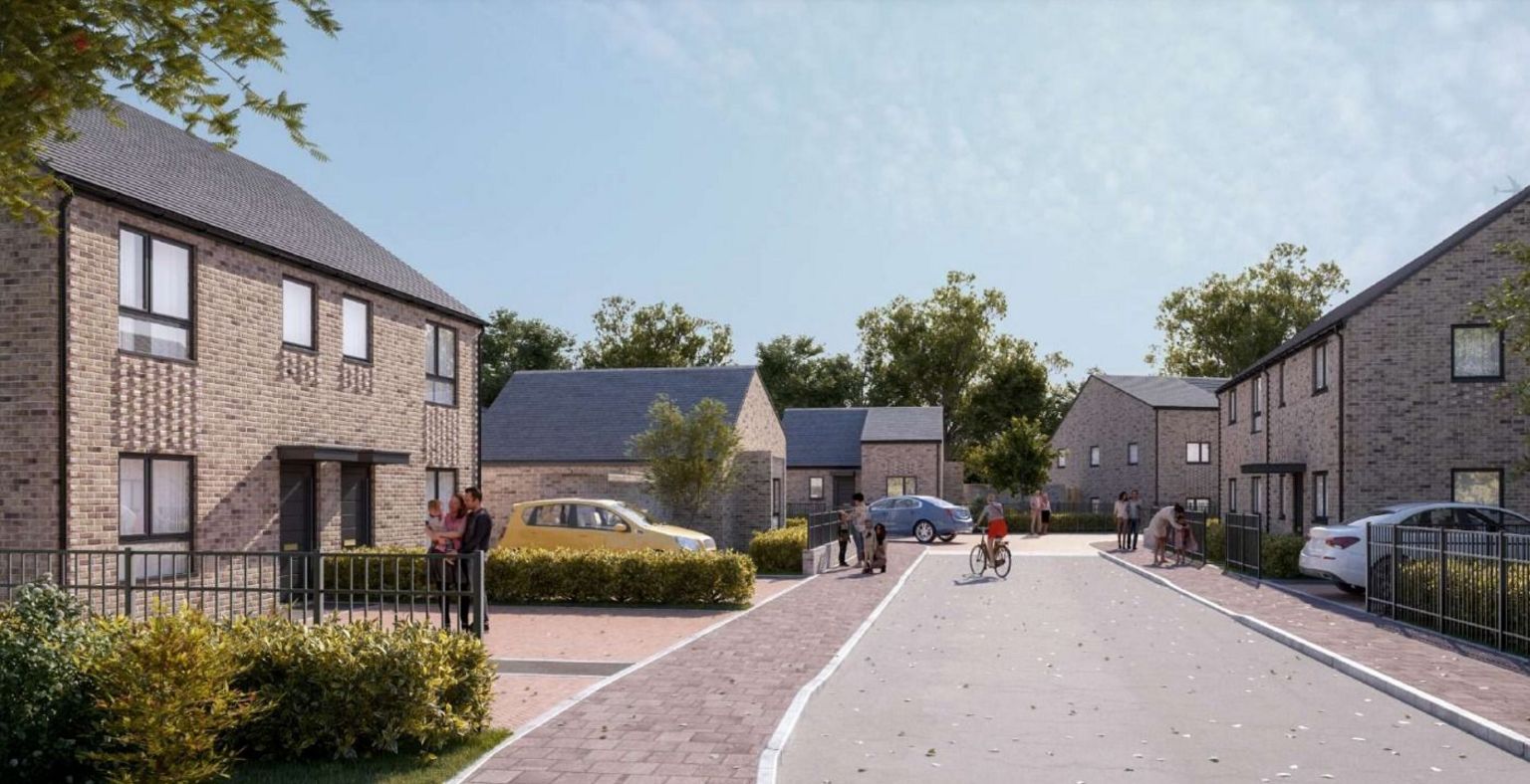 A digital image of how the new housing development in Old Fallings Crescent, Low Hill, could look