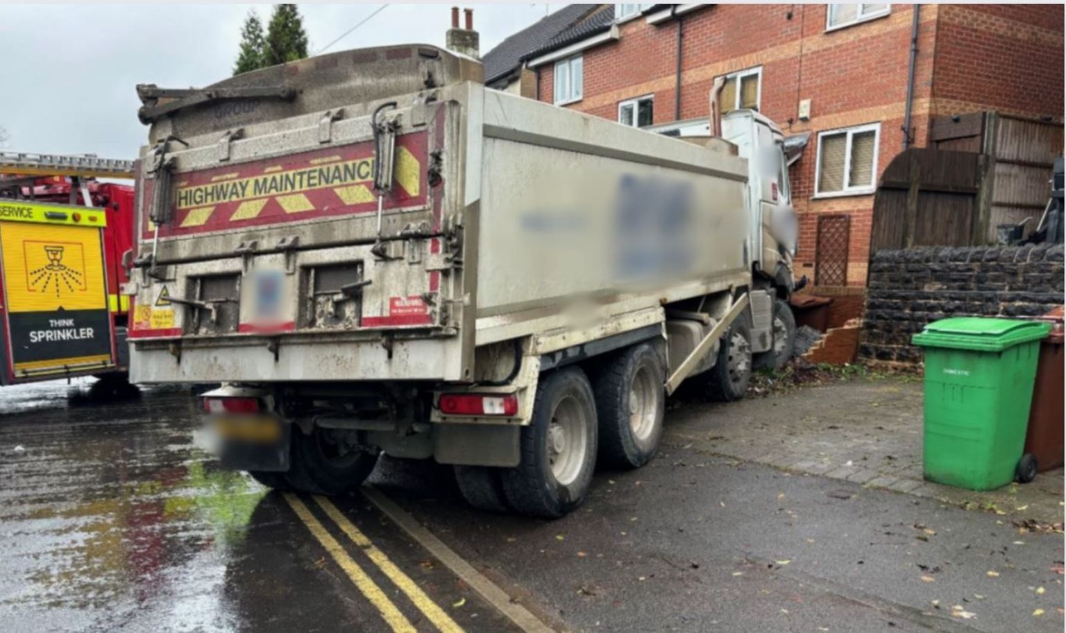 Crashed lorry